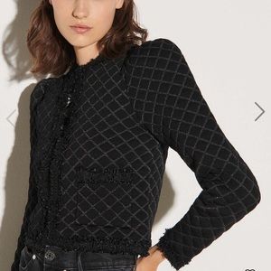Quilted-effect cardigan jacket.